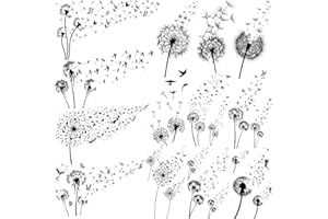 EGMBGM 13 Sheets Beautiful Dandelion Temporary Tattoos For Women Neck Realistic Flying Dandelion Birds Butterfly Fake Tattoos Flowers Girls Kids Hand Wrist Decoration Temp Tatoos Temporary Sticker Set