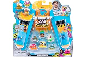 MrBeast Lab Coffret Méga labo Atomic Swarms, Verse de l'eau, secoue Le Tube à essai et découvre 2 des 12 Mini créatures MrBeast Swarms de 2,5 cm à Collectionner, Plus de 85 à Collectionner