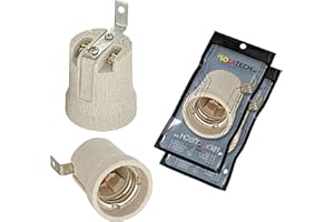 ISOLATECH 2pcs E27 gris zócalo de cerámica con soporte de montaje/soporte exterior (max.250V/4A) bombilla para el hogar instalación en el techo baño cocina nevera zócalo soporte de montaje