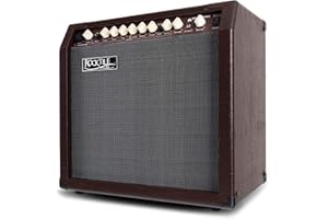 Rocktile AA-30 BN Eric Akustikverstärker - 30 Watt - 2 Kanäle (Mikrofon und Gitarre) - 10" Speaker + 2,5" Hochtöner - AUX-Eingang und Line Out - Chorus- und Hall-Effekt - Braun