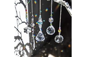 H&D HYALINE & DORA Cristallo arcobaleno acchiappasole vista posteriore in vetro per auto, 5 pezzi