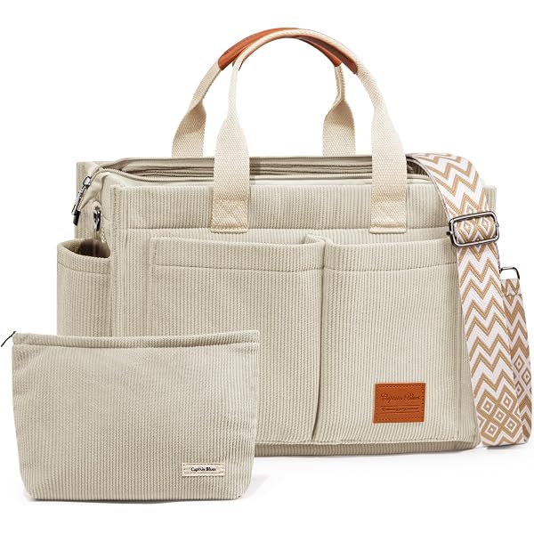 Missnine 15.6 Inch Canvas Messenger Bag For Women | Professional Laptop Work Bag, Khaki/Beige - View #9