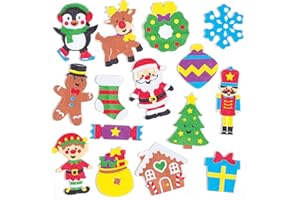 Baker Ross Christmas Foam Stickers - Pack of 120, Christmas Arts and Crafts Stickers for Kids (AT302)
