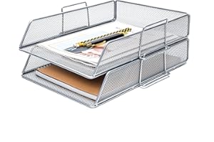 EXERZ Strato Di 2 Selezionatore/Vassoio corrispondenza 2pz/ Organizzatore Da Scrivania - Rete Metallica Cablata - Ufficio, Scuola, Studio