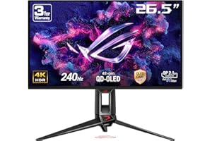‎ASUS ASUS ROG Swift OLED PG27UCDM - 27 Zoll 4K UHD Gaming Monitor - 240 Hz, 0.03ms GtG, G-Sync, FreeSync, AdaptiveSync, KVM Switch, HDR 400 - QD-OLED, 16:9, 90W USB-C, DP 2.1, HDMI 2.1, USB-Hub, Ergo.