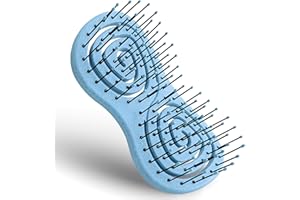 ‎NINABELLA Ninabella® Mini Bio Haarbürste ohne Ziepen, Profi Entwirrungsbürste, Einzigartige Detangler-Bürste mit Spiralfeder, Blau