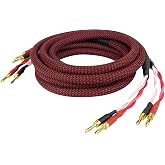 Dynavox Perfect Sound Speaker Cable Pair High End Flexible Speaker Cable with Banana Plugs Pre-Assembled Black/Red Length 2 m