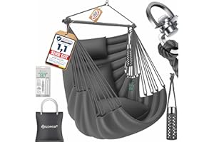 ‎KESSER KESSER® Hängesessel Haiti 150kg Traglast, Hängestuhl 360° Drehung, Hängeschaukel Indoor-Outdoor UV-beständig & Wasserfest, Pflegeleicht, Inkl. 2 Kissen, Tragetasche, Flaschenhalter & Montage-Set