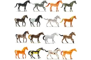 Prextex 16-Piece Horse Toy Set - Realistic Farm Animals Collection for Kids, Toy Animal Toy Figures, Stock Fillers, Party Bag Fillers, Birthday Decorations, Cake Toppers, Horse Gifts for Kids & Adults