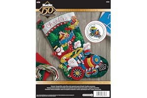 BUCILLA Plaid 52412 Choo Santa Dekorationssets aus Filz, Mehrfarbig, One size