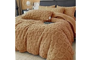 MANEMI Edredón Borrego 260 x 240 cm con 2 Fundas de Cojín - Nórdico Invierno Cálido y Suave, Relleno de Micro Fibra Poliéster, Reversible Franle y Sherpa