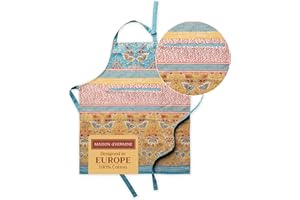 Maison d' Hermine Schürze, 100% Baumwolle, 1 Stück, verstellbarer Nackenriemen, Schürze mit Mitteltasche und langen Bändern für Damen, Herren, Koch