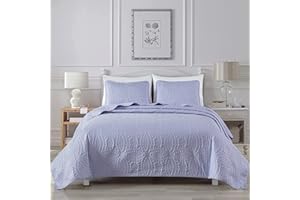 Chezmoi Collection Austin 3-Piece Oversized Bedspread Coverlet Set (King, Lavender)