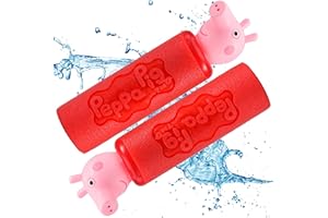 L + H WORLD 2X Peppa Pig Wasserpistole Wasserspritzpistole | Spritzpistole Peppa Wutz aus Schaumstoff im Set | Wasser-Kanone Water Gun f. Groß u. Klein in Premium Qualität | Wasserspielzeug ideal für Kinder