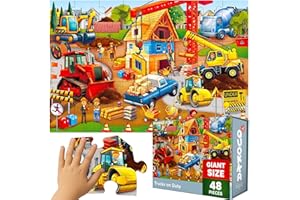 QUOKKA Puzzle Gigante Niños 3 4 5 Años - 60x90 cm 48 Piezas Puzzle XXL de Suelo Infantiles 5 6 Años - Grande Juguete con Construcción - Regalo Educativo para Niños y Niñas de 2 a 6