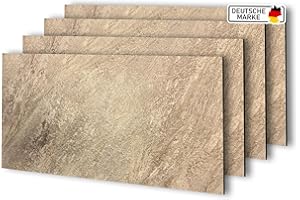 AS Country Stone Wandpaneele in Marmoroptik | 60x120 cm | 4 Stück | PVC Wandverkleidung aus Kunststoffplatten für Küche, Bad & mehr | Küchenrückwand Platte Wandpaneel | Nala