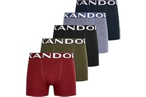 Kandor Bokserki męskie – bokserki dla mężczyzn, wielopak 3,5,6 sztuk, wygodna bielizna męska ze stretchu, kolorowe i czarne majtki, wielopak męskich majtek