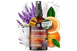 ‎NORDHOLZ NORDHOLZ® Lavendel & Orangenspray – BIO-Raumspray Orange – Natürlicher Raumduft für Kissen, Wohnräume & Schlafzimmer mit 100% naturreinem ätherischem BIO-Orangenöl – Kissenspray
