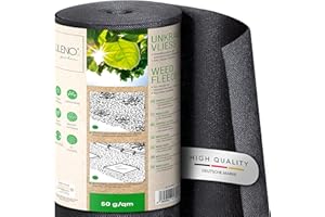LILENO HOME 50m² Unkrautvlies Gartenvlies gegen Unkraut [50 g/qm] - Garten Unkrautfolie Wasserdurchlässig – Reißfestes Unkraut-Flies – Unkrautflies UV-beständig [1m x 50m]