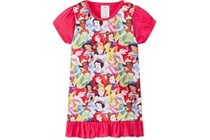 Disney Camicia da Notte Bambina delle Principesse Ariel Cenerentola Rapunzel Jasmine Frozen Camicie da Notte a Manica Corta e Lunga 2-14 Anni Paw Patrol Simba Ladybug