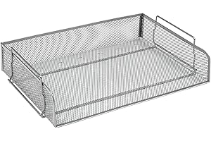 Osco Corbeille à Courrier à l'italienne Mesh en métal Argent