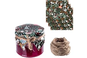 KADAX Lot de 10 napperons décoratifs avec cordon en jute pour bocaux à confiture, couvercles en papier (Noël