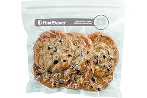 FoodSaver Riutilizzabili Sacchetti in Plastica con Zip Salva Freschezza Sottovuoto, senza BPA, 26 Pezzi, 950 ml, Trasparente