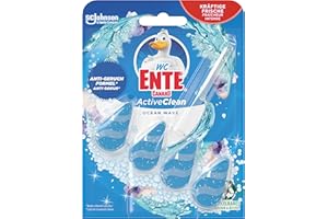 ‎WC-ENTE WC-Ente Active Clean WC Duftspüler-Einhänger, WC Reiniger, Ocean Wave, Marine-Duft, 38,6 ml