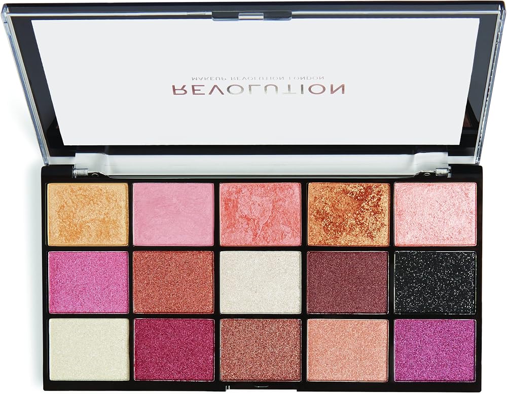 MAKEUP REVOLUTION LONDON Re-Loaded Palette Affection Far Paleti | 15 Sıcak Tonlu Preslenmiş Tozlar, Yanmış Altınlar ve Burgundies, İpeksi Karıştırılabilir Pigmentler, Vegan ve Zulümsüz