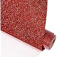 VINYL FROG Glitter Heat Transfer Vinyl 10 inches x 5ft Laser Red Glitter HTV Vinyl Iron on Vinyl for T-Shirt or Other Fabrics