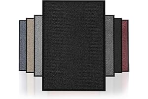 NAUSHA Barrier Door Mat Heavy Duty Rubber Non-Slip Floor & Kitchen Mat Easy Clean Absorbent Soft Feel Entrance Rug Floor Mat (Charcoal, 40x60 cm)