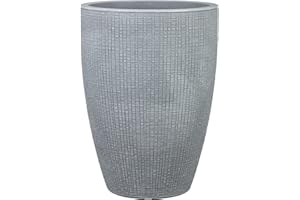 ‎SCHEURICH Scheurich Barceo High 40, Hochgefäß/Blumentopf/Pflanzenkübel, rund, Farbe: Stony Grey, hergestellt mit recyceltem Kunststoff, 10 Jahre Garantie, für den Außenbereich