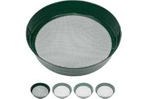 Sterico Tamis de Jardin en différentes Tailles de Maillage | Tamis Rond 33cm Ø | Tamis de Sol, passoire pour semence, Terre, Compost, Pierres, Mauvaises Herbes | Empilable | Robuste (3mm)