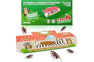 Stop Cafard - 10 Pièges à Cafards et Blattes. Produit Anti Cafard Puissant Professionnel. Piege Cafard Non Toxique