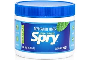 Spry Xylitol Peppermint Sugar Free Candy - Promote Oral Health, Increase Saliva Production, Stop Bad Breath, Non-GMO, Gluten-Free, 240 Count (Pack of 1)
