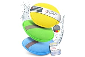 Glart 43PP, Set di 3 spugne per lucidatura in microfibra, 130x25 mm, pad per cere, polish, detergenti e sigillante vernice, alternativa a lucidatrice