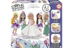 Educa - My Model Doll Design - Celebration Doll. Stwórz i zaprojektuj swoją spersonalizowaną lalkę i zostań projektantem i stylistą. W zestawie różne stylizacje. + 6 lat (19351)