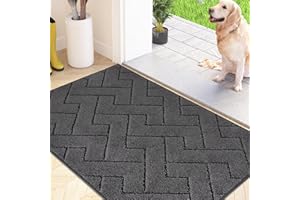 FCSDETAIL Dirt Trapper Indoor Door Mat 50 x 80 cm, Machine Washable Entrance Rug, Super Absorbent Dog Doormat, Non-slip Inside Floor Mat for Entryway, Muddy Shoes & Paws