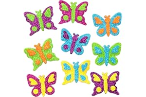 Baker Ross FE153 Lot de 120 autocollants en mousse à paillettes pour enfants, idéal pour les projets d'art et d'artisanat, idéal pour la fabrication de cartes et le scrapbooking