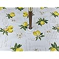 55X55 SQUARE PVC/VINYL GARDEN TABLECLOTH - YELLOW LEMONS WITH PARASOL HOLE