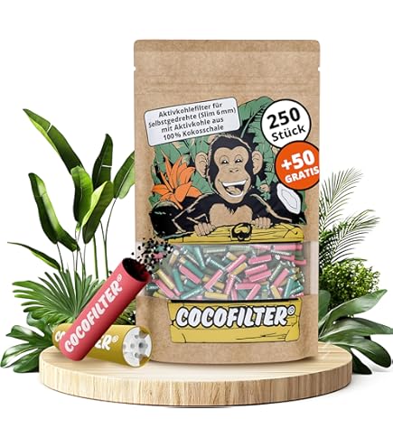 KAiLAR 250 stuks Slim roze cellulose actieve koolfilters (6 mm) met veganistische actieve kool gemaakt van kokosnootschelpen, voor een zwakkere en meer rookervaring