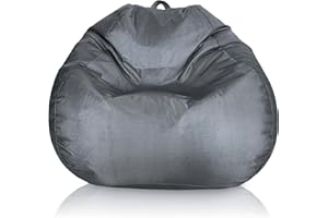 Aiire Puff Exterior con Relleno Incluido - Puf Salon Moderno, Terraza o Jardin - Bean Bag Chair Gigante o Cojin de Suelo XXL para Decoracion Habitacion Juvenil - Gamer, Pera Gris