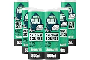 Original Source Miętowy żel pod prysznic, drzewo herbaciane, 100% naturalny zapach, wegański żel pod prysznic, bez parabenów, opakowanie zbiorcze, 6 x 500 ml