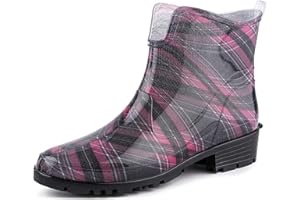 Ladeheid Botines de Agua en PVC para Mujer Botas de lluvia Botines impermeables de caucho Zapatos de goma Mujeres Botas para primavera Wellington Boots Botas cortas LA-930