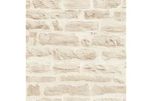 BRICOFLOR Carta da parati tnt (tessuto non tessuto) mattoni effetto pietra carta da parati ufficio Beige 355803 35580-3 A.S. Création Best of Wood`n Stone 2nd Edition | Beige | Rotolo (10,05 x 0,53 m) = 5,33 m²