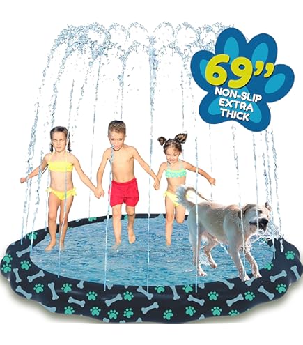 Pet Splash Pad Aldi 87inch Dog Splash Pad Non-Slip Large, Pet Dogs
