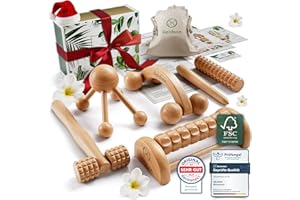 ‎HELDSON HELDSON® Premium Massage Set Holz [6 Teile] FSC®100% - Diverse Massagegeräte & Massage Roller - Fußmassage, Kopfmassage, Triggerpunkt Drücker - Entspannung Therapie Tools - Anti Cellulite, Stress