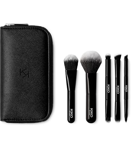 2 X Einziehbare Make-up-Pinsel – Teleskop-Kabuki-Pinsel, Rund, Für Puder & Foundation, Schwarz & Weiß