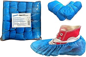 ‎TIGA-MED Tiga-Med Überschuhe Einmal CPE OP Schuhüberzieher 100 Stück Marke blau Einmalschuhe Überziehschuhe Einweg Schuhüberzug