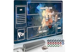 Extalas Playmat for One Piece Card Game (24x14 Inches): with Non-Slip Rubber, Zones Design, a Professional Storage Bag Included, Plus a Limited-Time Gift of a Set of 20 Damage Counters (Wave Boat)